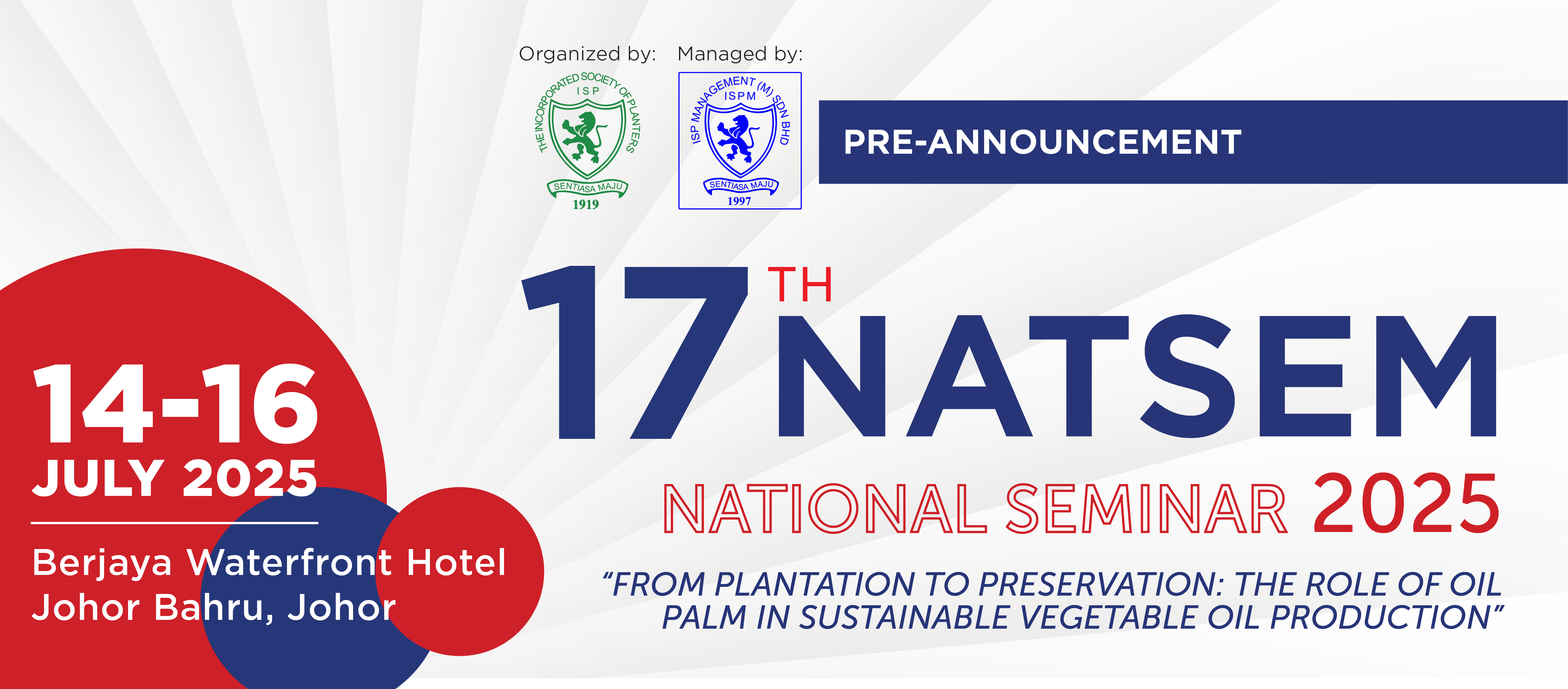 e-Banner of NATSEM 2025 Pre-Announcement